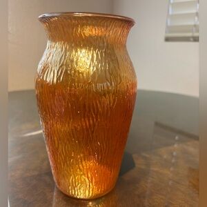 Amber Textured Glass Vase